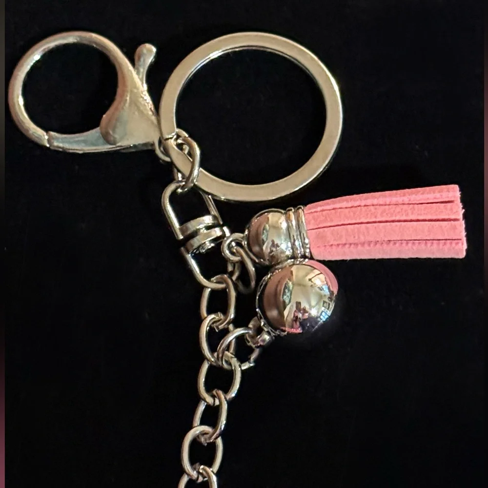 Pink Rhinestone Ghost Keychain - Picture 4 of 5